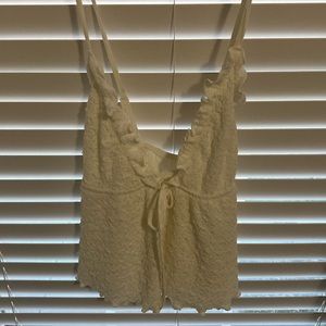 Off white cross back tank